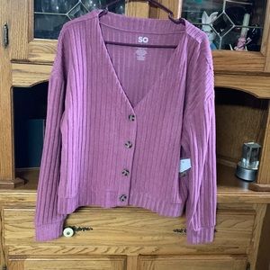 SO brand v neck sweater Purple super soft NWT. large